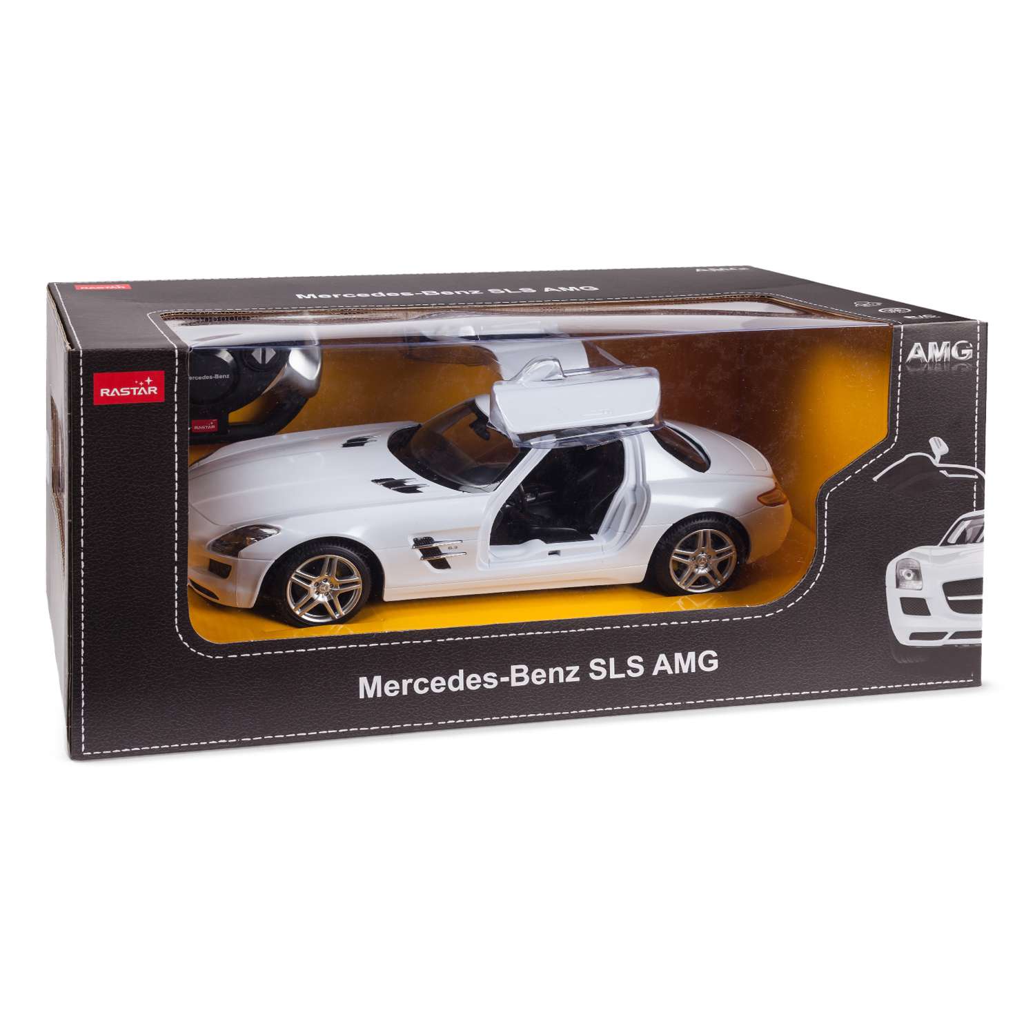 Машинка радиоуправляемая Rastar Mercedes-Benz SLS AMG 1:14 белая - фото 3