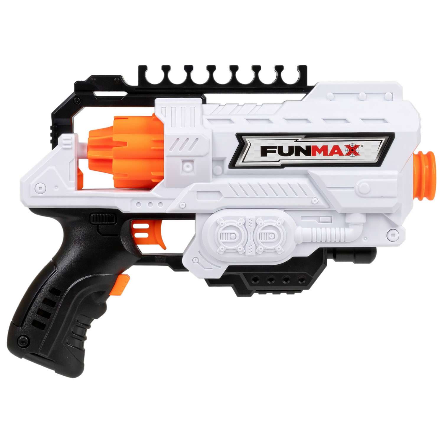 Бластер с мягкими пулями FunMax 1TOY Детское игрушечное оружие пистолет для мальчиков барабан на 6 выстрелов 16 снарядов - фото 4