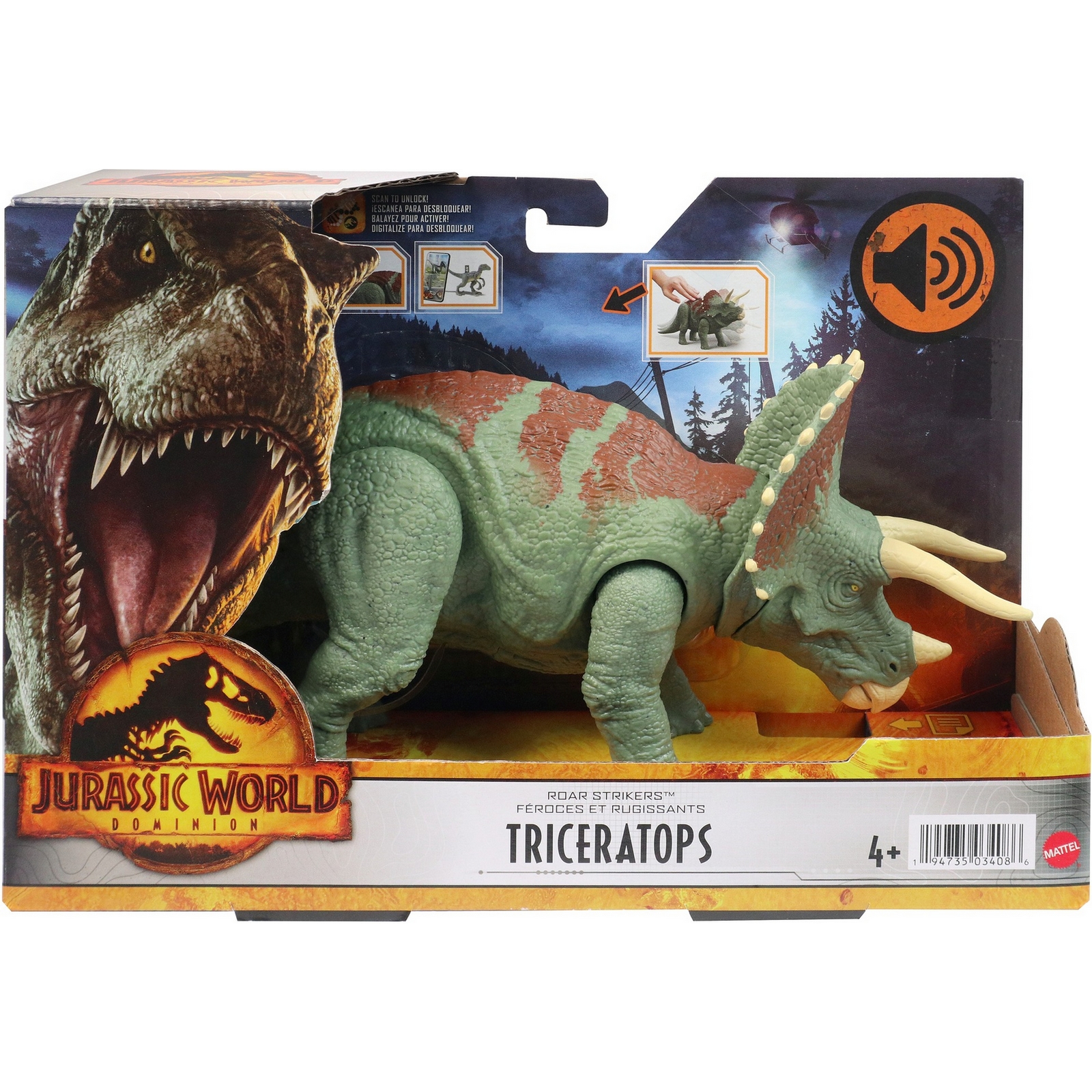 Фигурка Jurassic World Новые рычащие динозавры Трицератопс HDX34 - фото 7