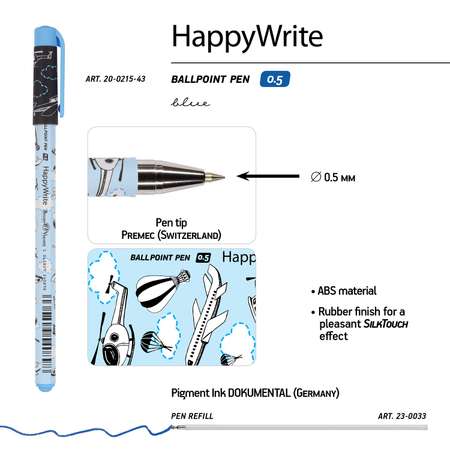 Набор из 4-х шариковых ручек Bruno Visconti HappyWrite Транспорт синие