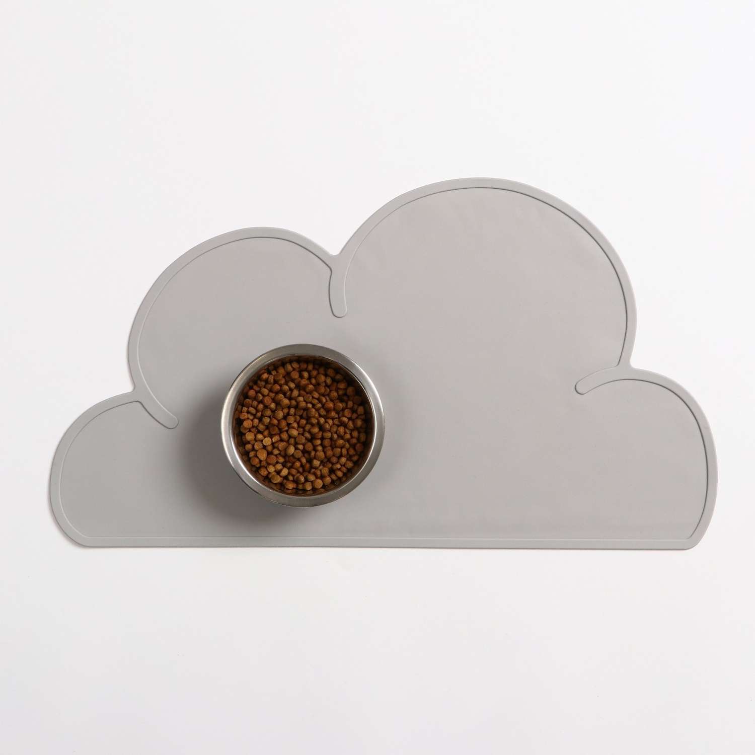 Коврик Пижон силиконовый под миску «Облако» 48х27 см серый - фото 1