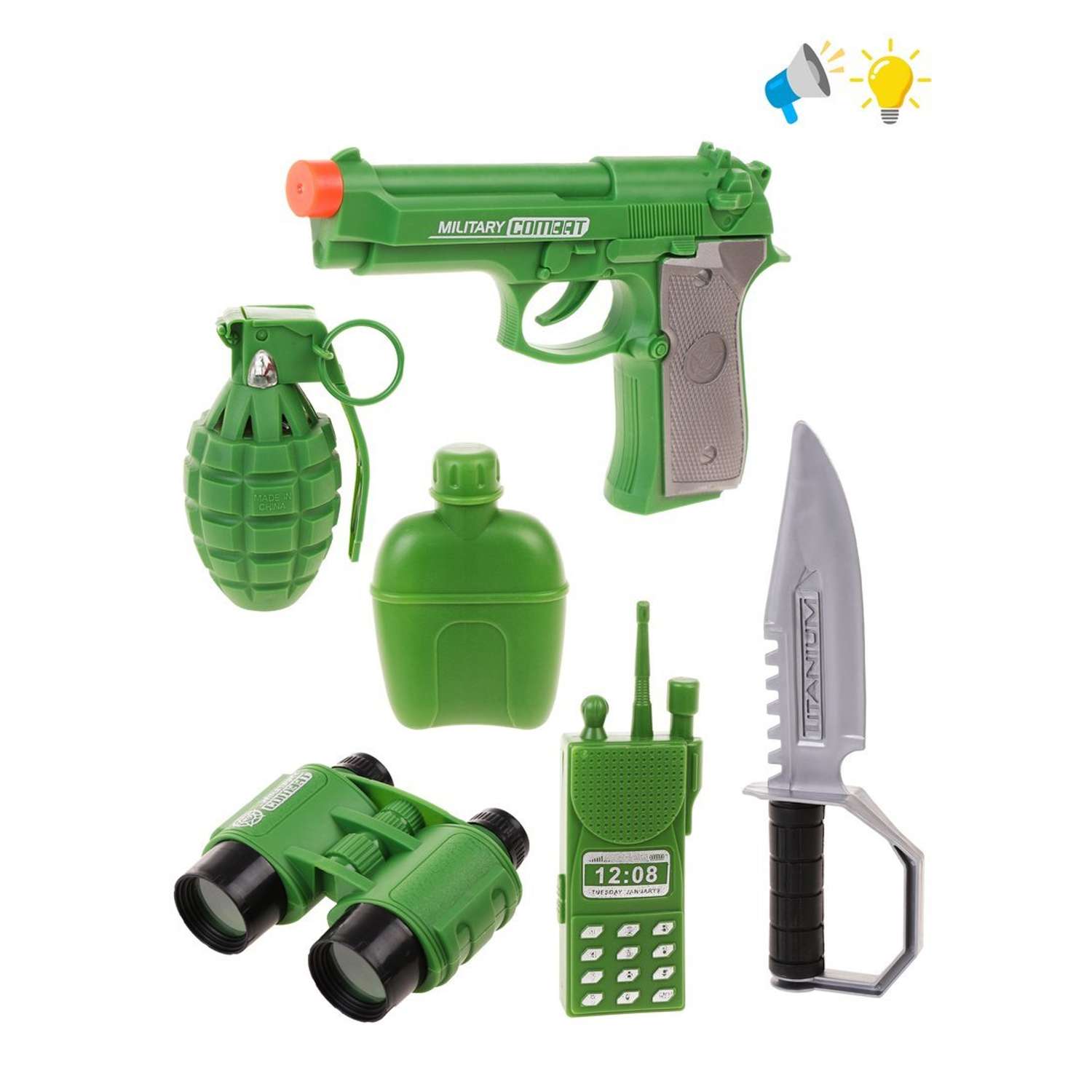 Игровой набор Военный Наша Игрушка Пистолет Бинокль детский всего 6  предметов купить по цене 1009 ₽ в интернет-магазине Детский мир