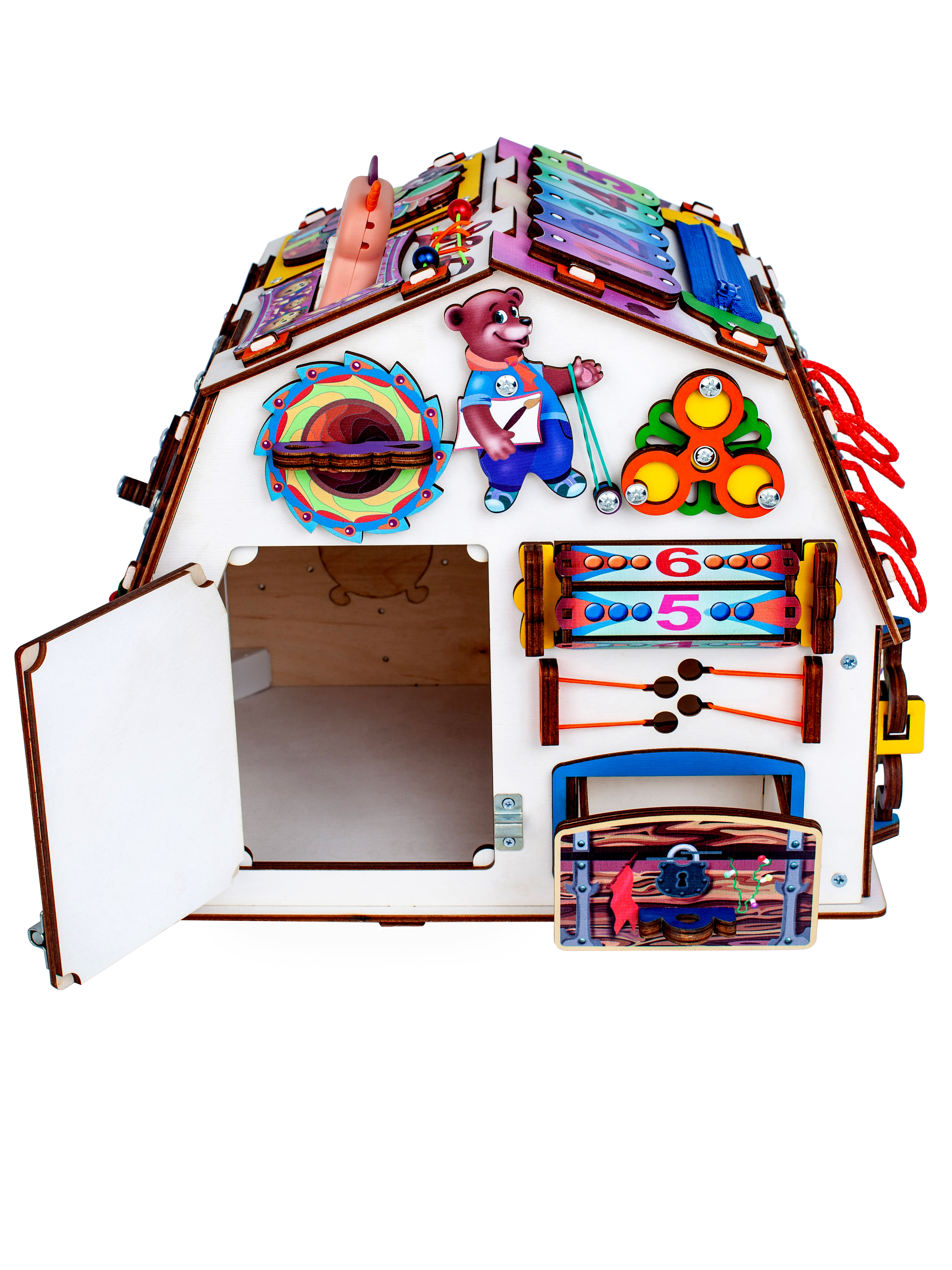 Бизиборд Jolly Kids Развивающий домик со светом Телефончик - фото 9