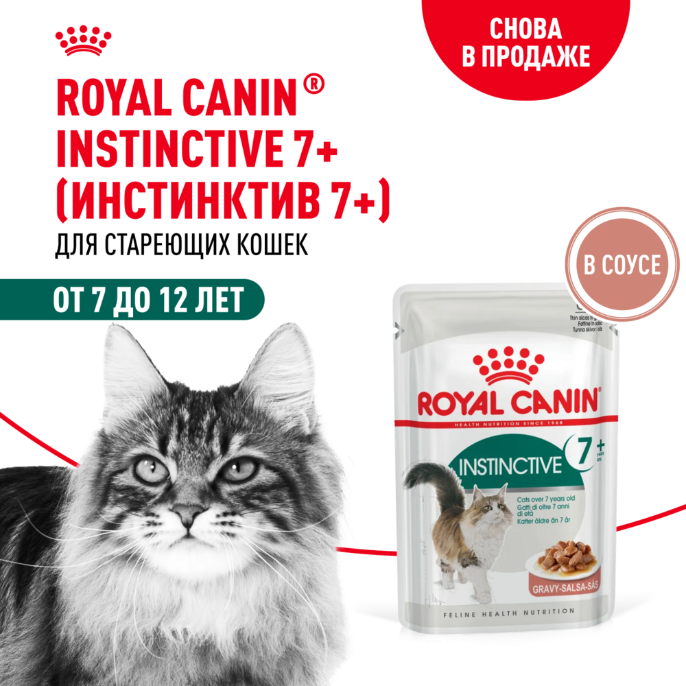 Корм для кошек ROYAL CANIN Instinctive 85г для пожилых 7+ соус пауч - фото 1