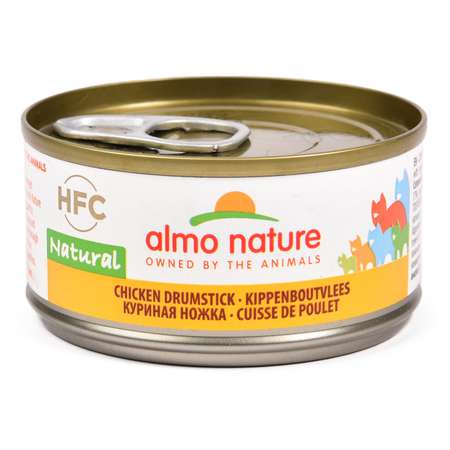 Корм влажный для кошек ALMO NATURE 70г Legend аппетитные куриные бедрышки консервированный