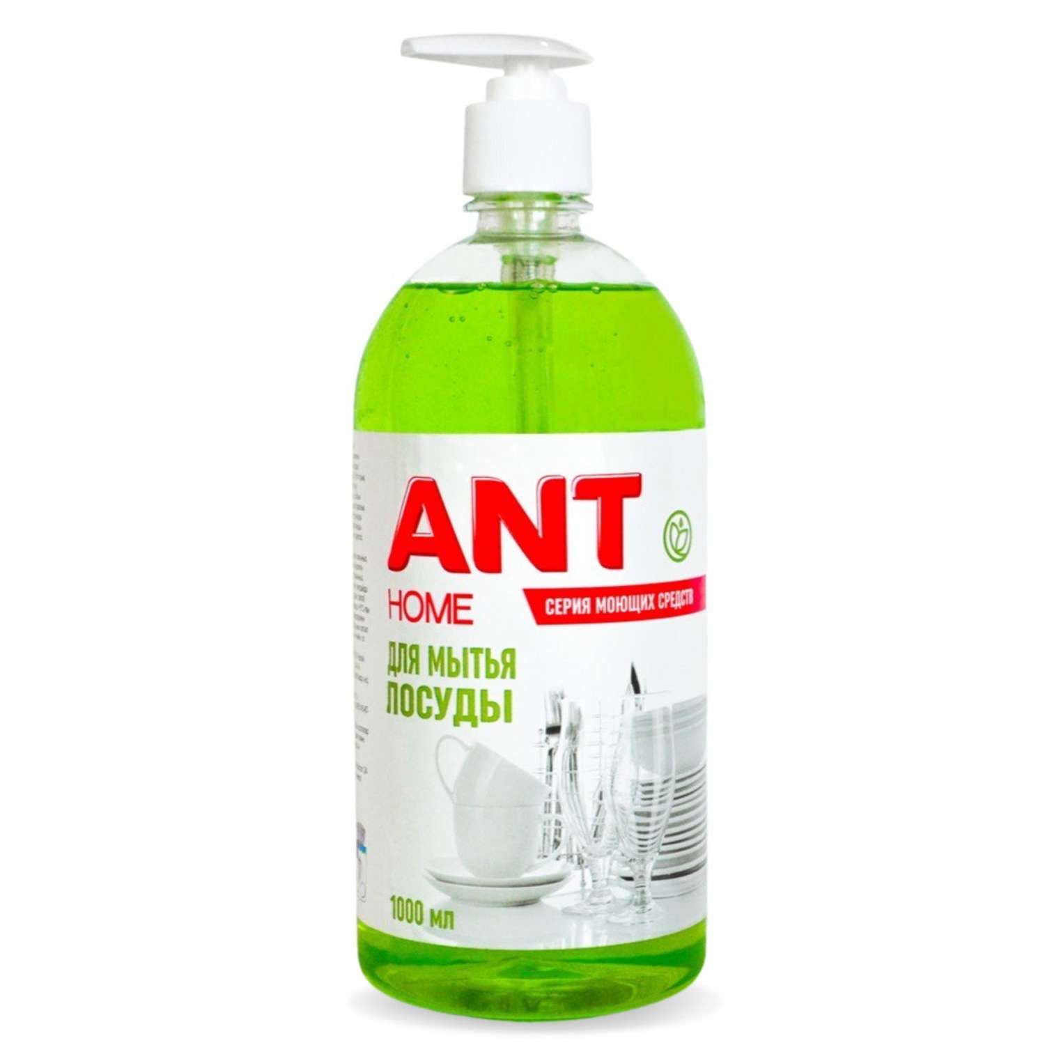 Средство для мытья посуды ANT с ароматом зеленого яблока 1 л - фото 1