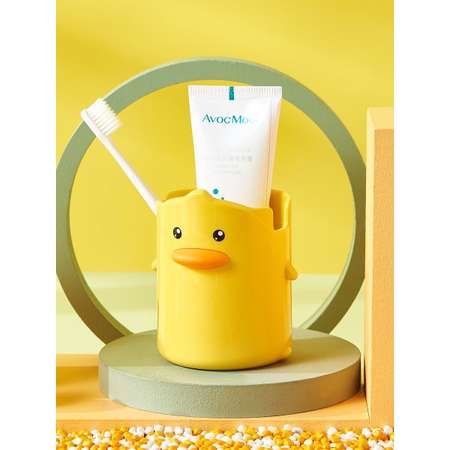 Стакан для зубных щеток iLikeGift Little duck yellow