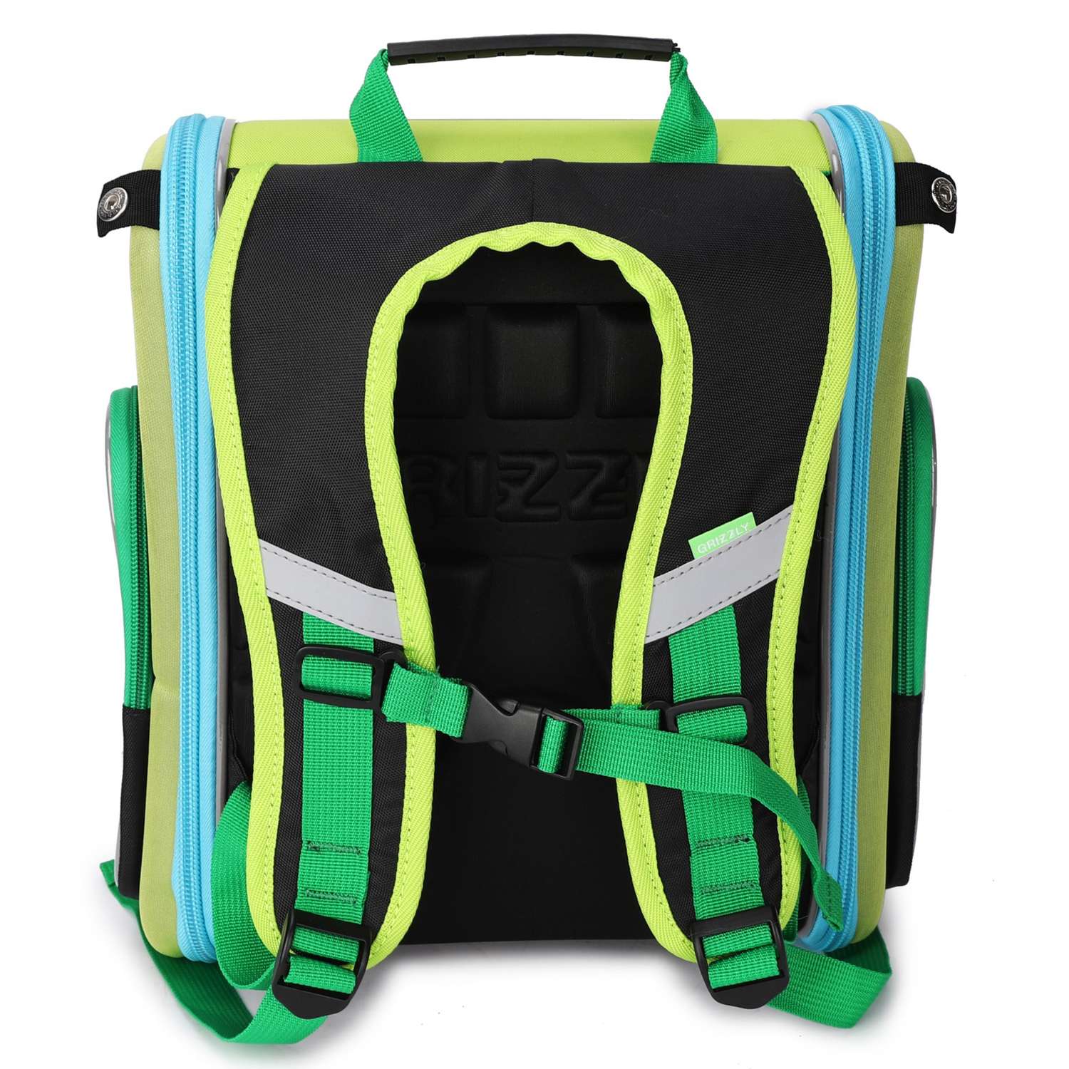 Рюкзак школьный Grizzly Тирекс Черный-Зеленый RA-970-5/1 - фото 3
