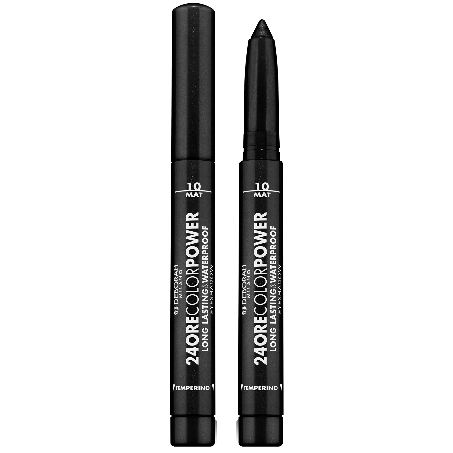 Тени карандаш Deborah Milano стойкие 24Ore Color Power Eyeshadow тон 10 матовый черный 1.4 г - фото 1