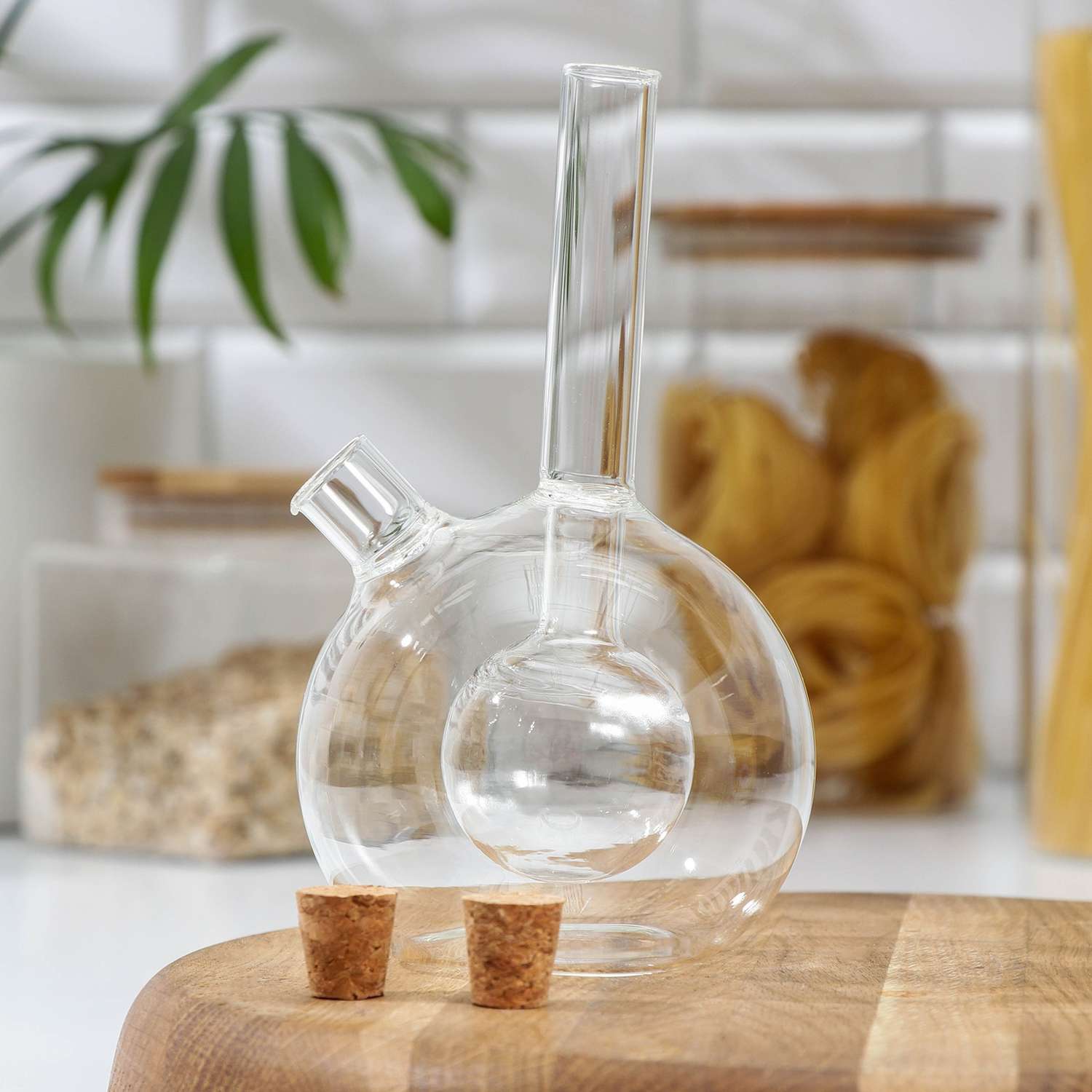 Бутыль Sima-Land стеклянная для соусов и масла 2 в 1 «Фьюжн. Пузырик» 400/100 мл 2 5×11×18 см - фото 5
