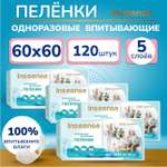 Пеленки одноразовые детские INSEENSE супервпитывающие Daily comfort 60х60 см 4 упаковки по 30 шт