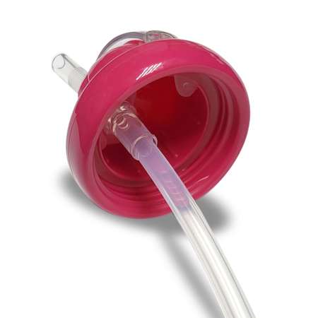 Бутылочка-поильник Baby Land с запасной трубочкой 300мл розовый