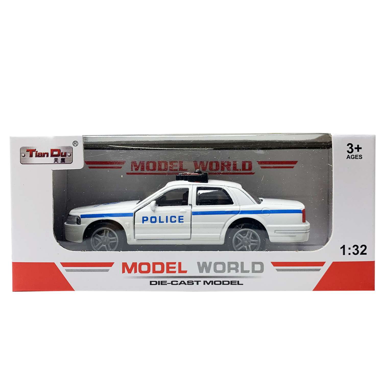 Машинка полицейская BalaToys металлическая с открывающимися дверьми 1 к 32 Model32PoliceW - фото 4