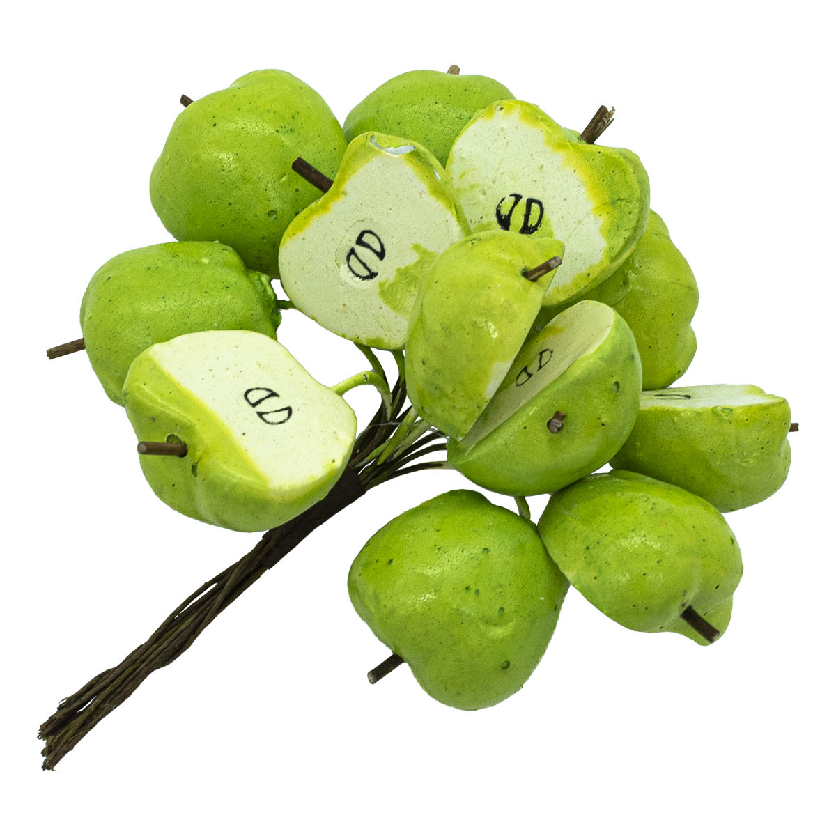 Муляж Astra Craft букет декоративный Яблоки половинки зеленые основа для декорирования 12 шт - фото 1