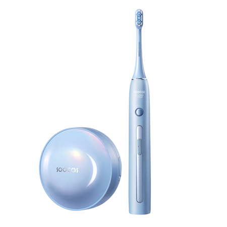 Электрическая зубная щетка Soocas X3 Pro Global. Со стерилизатором. 2 насадки. Звуковая. 4 режима очистки. Голубой