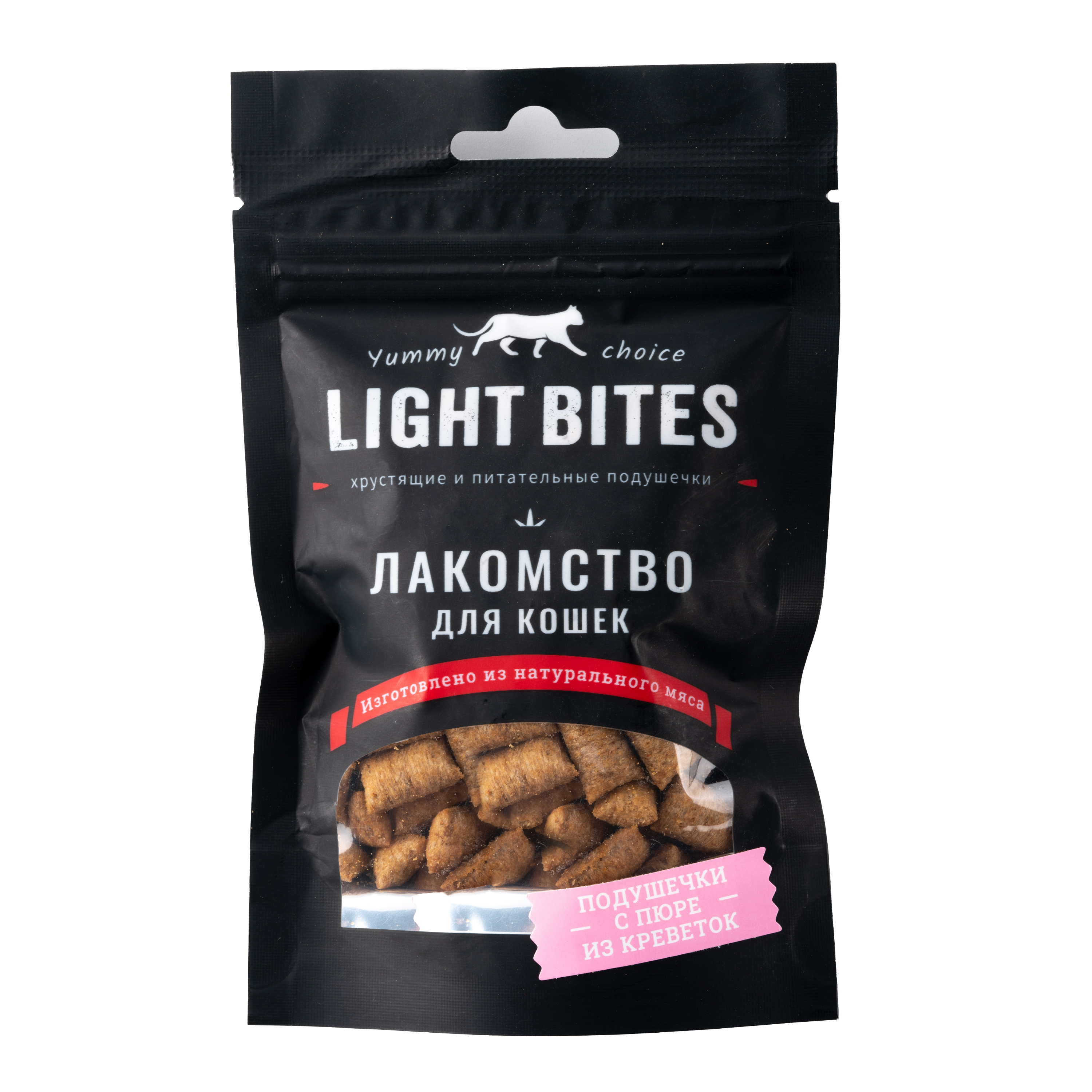 Лакомства для кошек Light Bites 45г Подушечки с пюре из креветок LB023 - фото 1