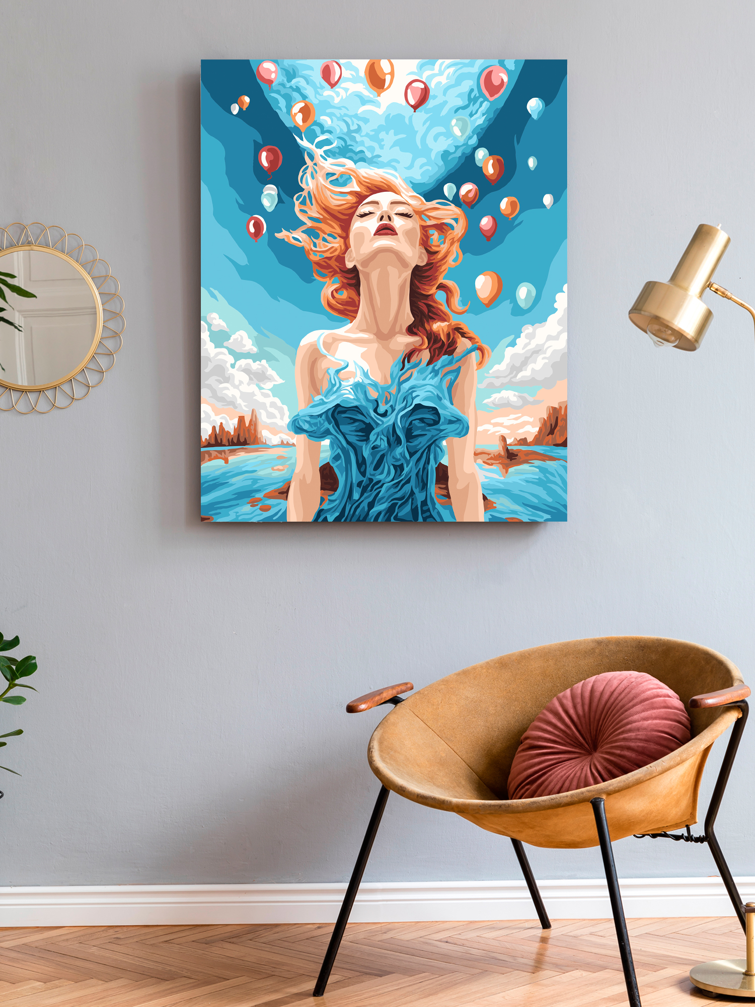 Картина по номерам Art on Canvas холст на подрамнике 40х50 см Девушка - планета - фото 3
