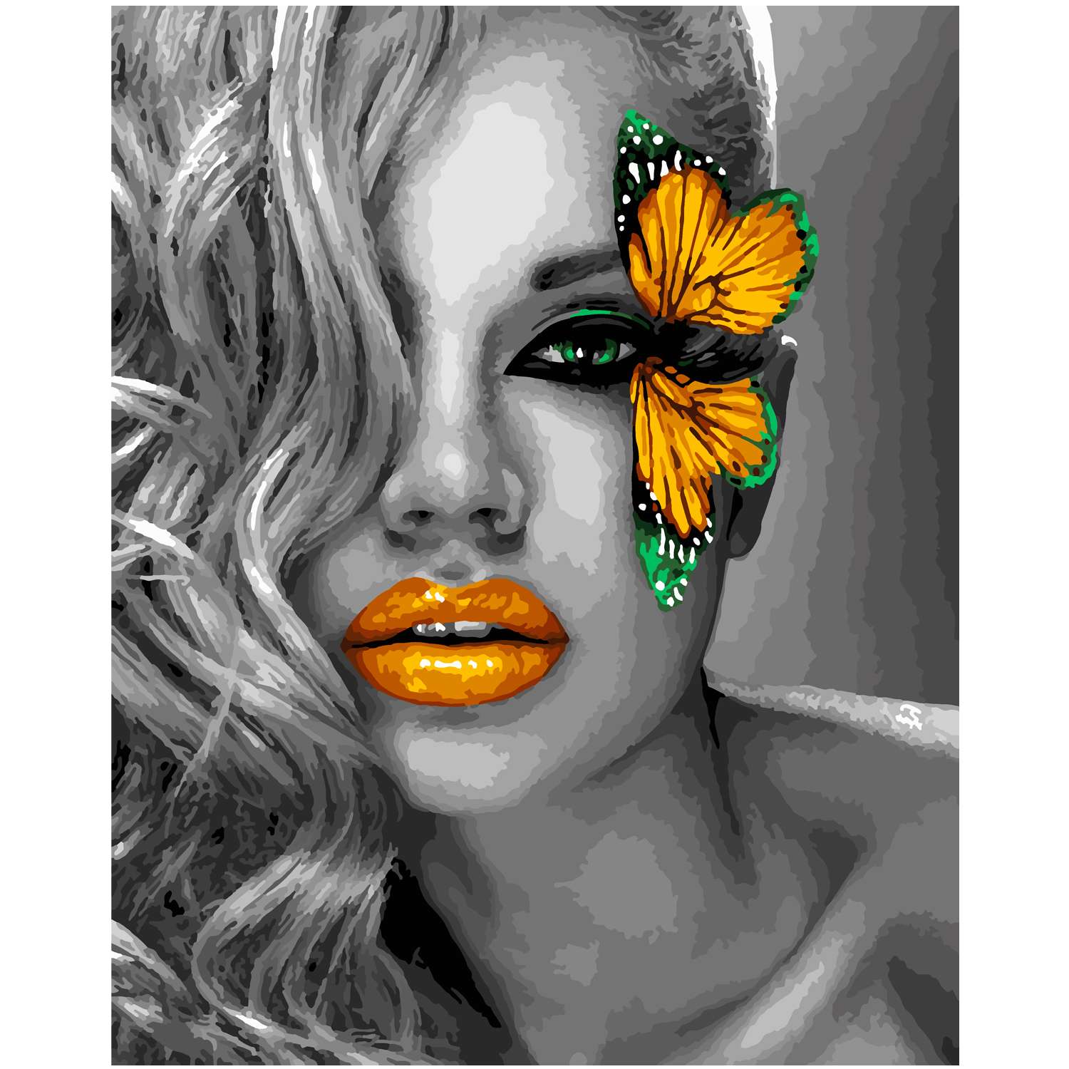 Картина по номерам LORI Девушка с бабочкой 40х50 см на холсте с деревянным подрамником - фото 1