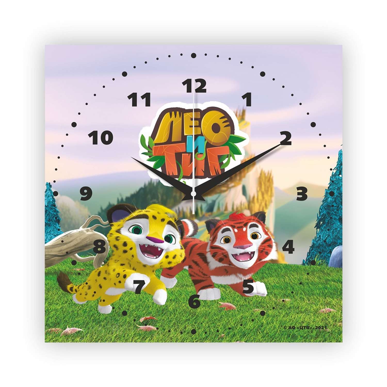 Часы настенные Лео и Тиг квадрат - фото 1