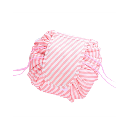 Косметичка-мешок Uniglodis нейлоновая Полосатый бело-розовый