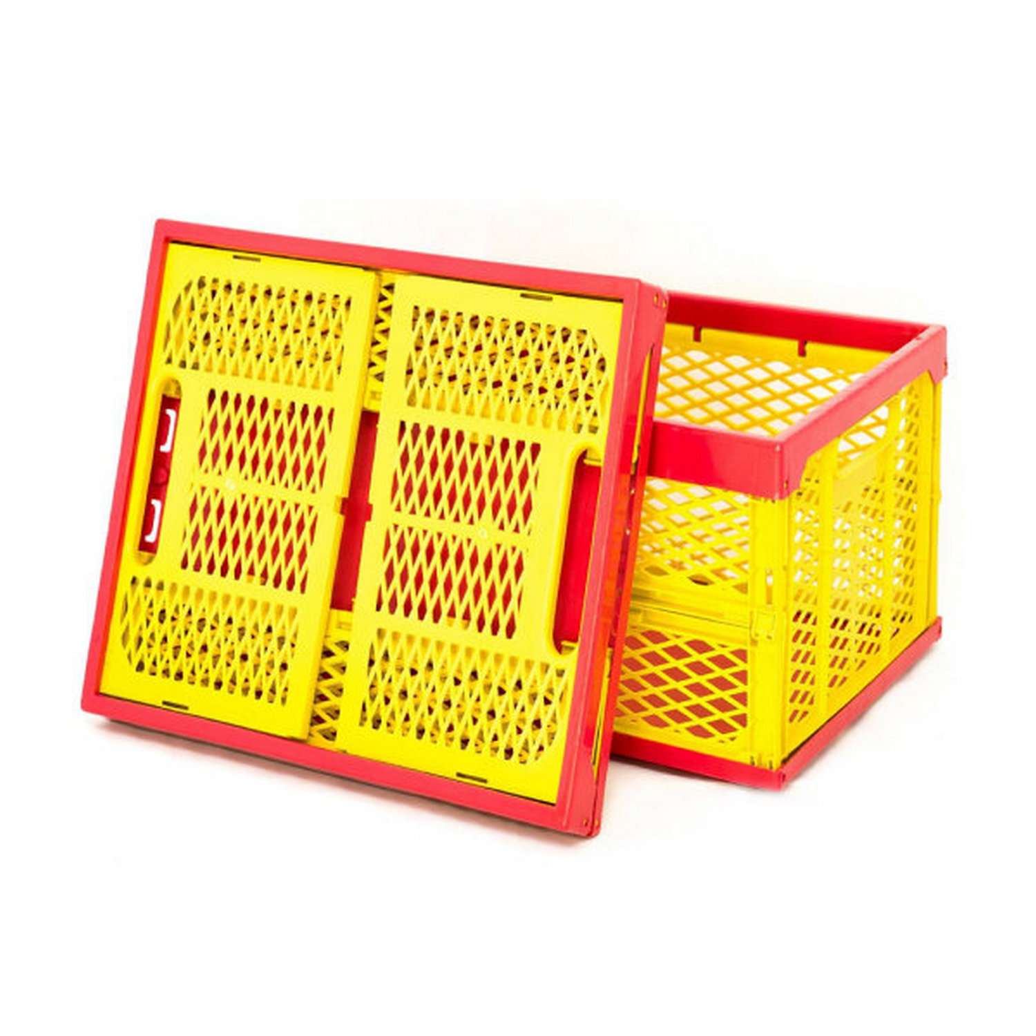 Ящик для игрушек Пеликан складной перфорированный красно-желтый - фото 1