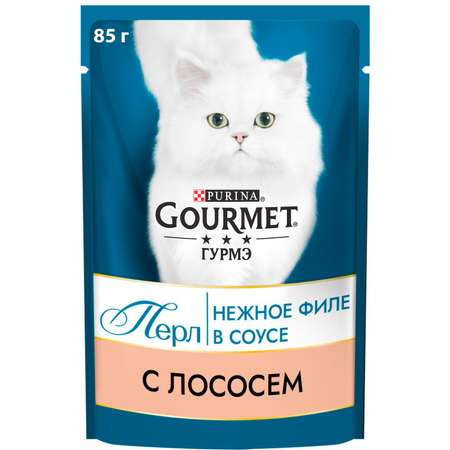 Корм влажный для кошек Гурмэ Perle 85г Мини-филе с лососем пауч