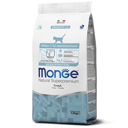 Корм для котят MONGE Cat Monoprotein форель 1.5кг