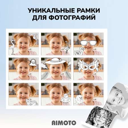 Фотоаппарта моментальной печати Aimoto MagicCam Bluetooth 5.0 светящиеся ушки