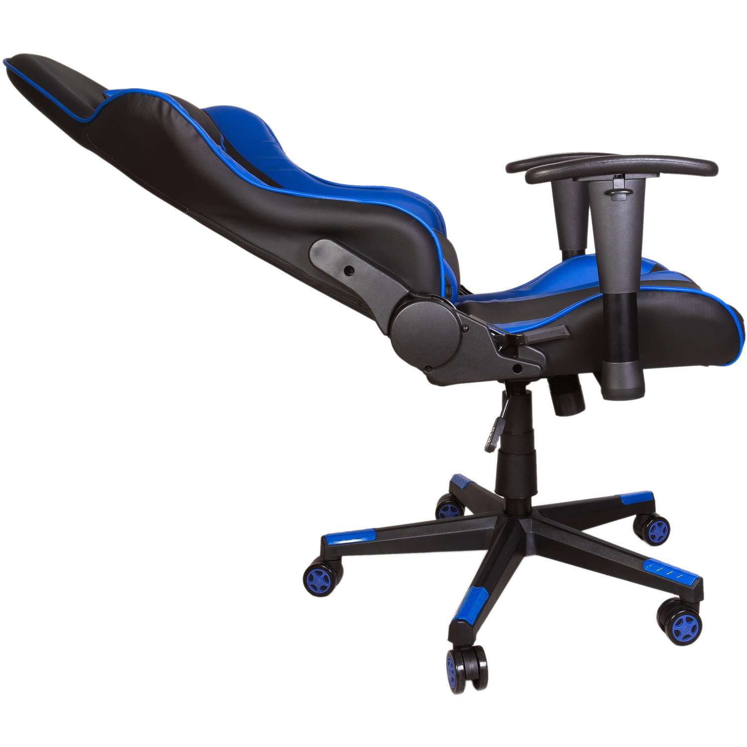 Компьютерное кресло игровое GRAMBER сине-черно-белый экокожа - фото 5