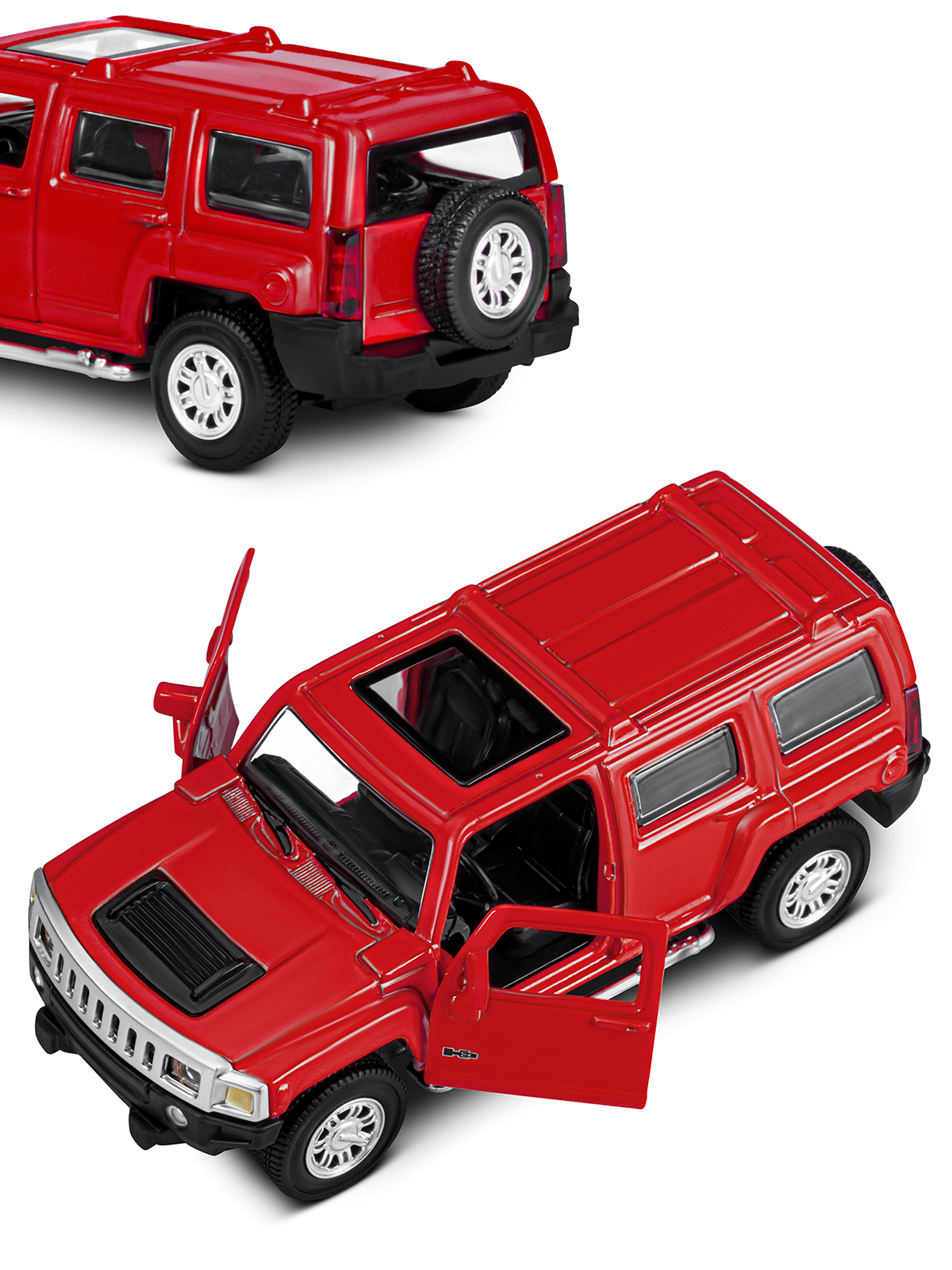 Внедорожник АВТОпанорама Hummer 1:43 красный JB1251269 - фото 8