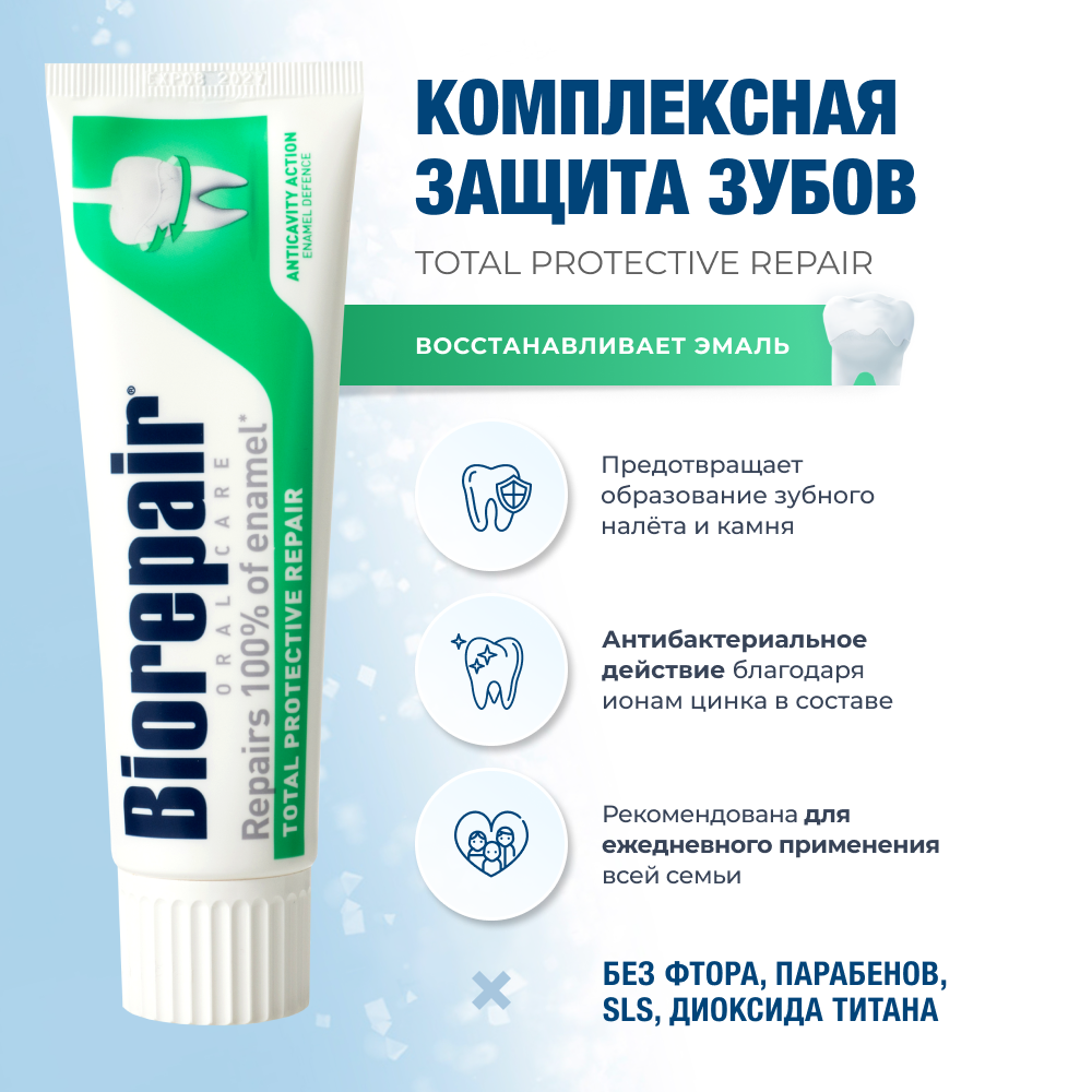 Зубная паста Biorepair Total Protective Repair Комплексная защита - фото 2