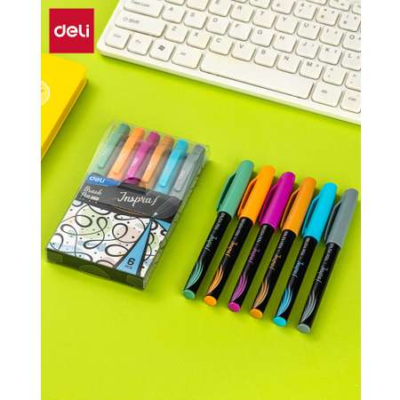 Набор ручек ручка-кисть Deli Inspira EU304 ассорти 6 цветов