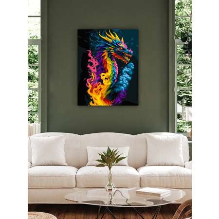 Картина по номерам Art sensation холст на подрамнике 40х50 см Красочный дракон