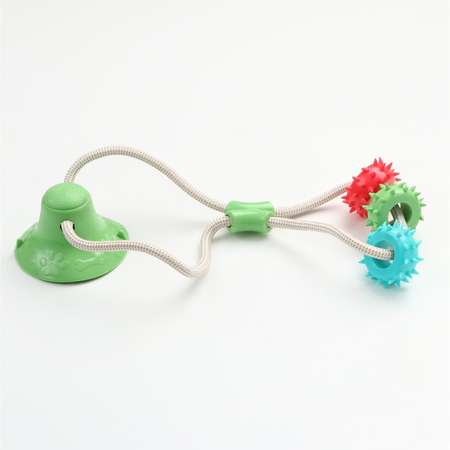 Игрушка Пижон для собак «Кольца с шипами на присоске» 40 см зелёная/голубая/красная