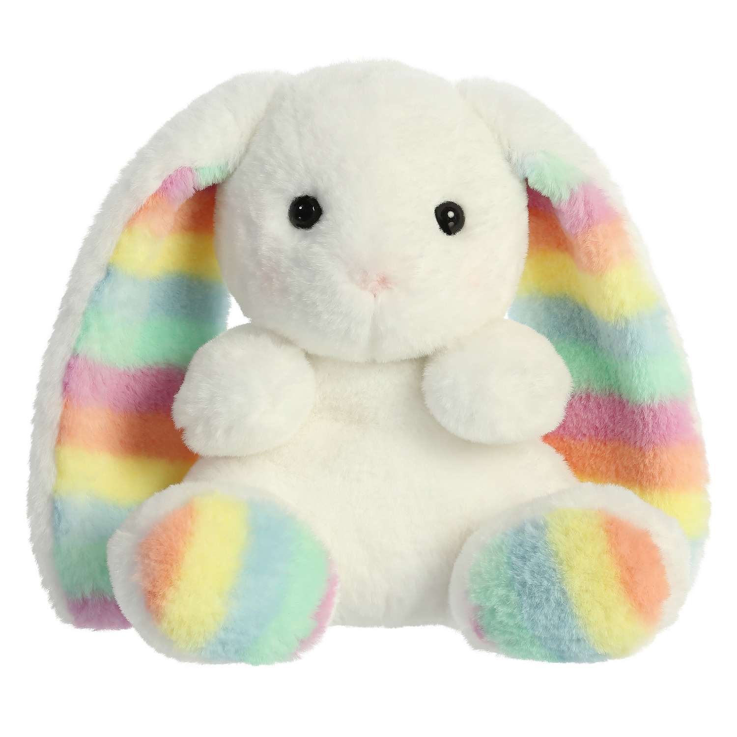 Игрушка мягкая Aurora Радужный кролик Белый 190267A - фото 1