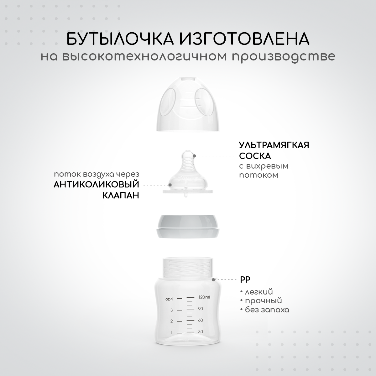 Бутылочка для кормления Miyoumi Cloud - 120 ml 2шт - фото 3