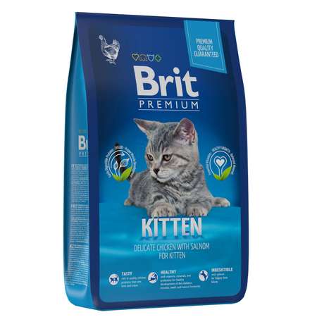 Корм для котят Brit 8кг Premium Cat Kitten с курицей сухой