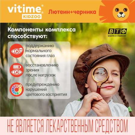 KidZoo Зрение Vitime жевательные таблетки №60