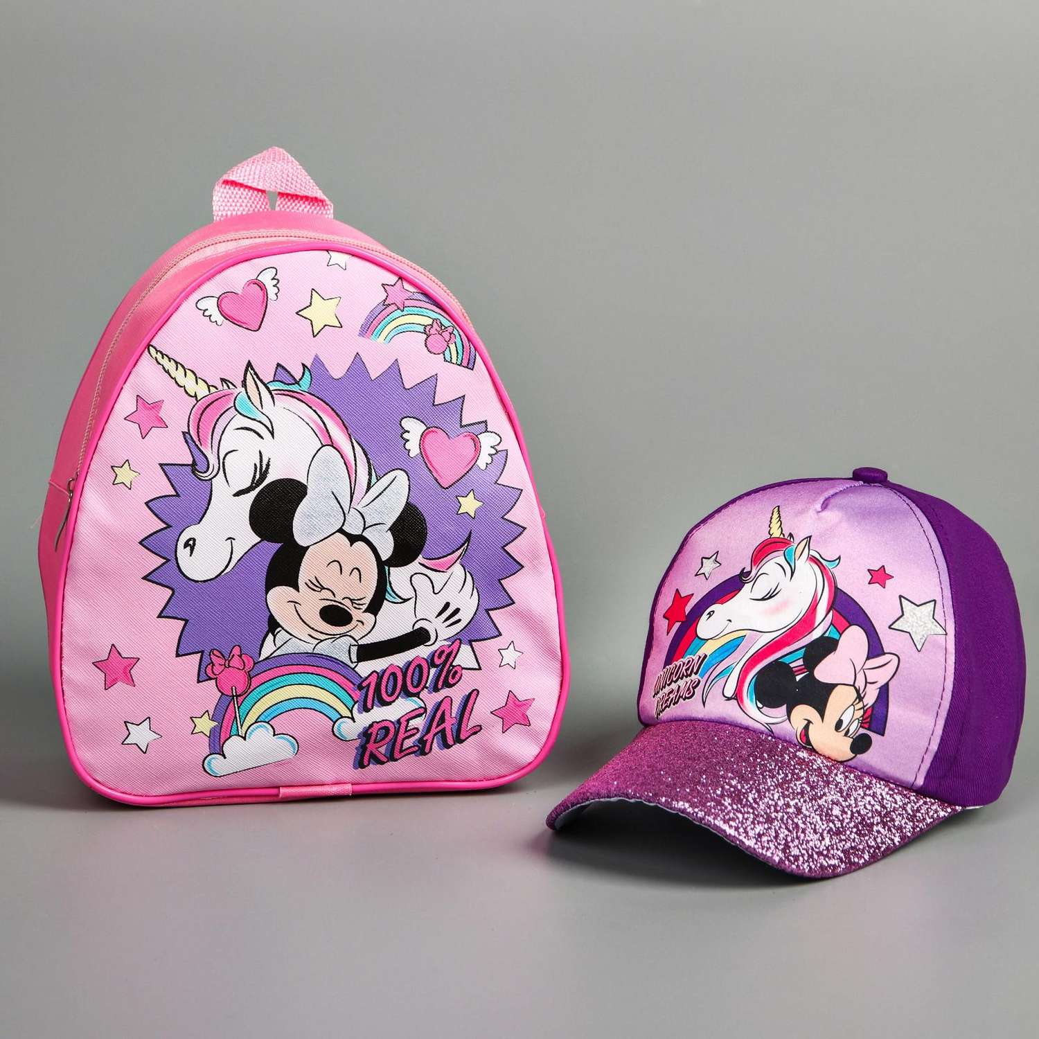 Набор Disney рюкзак с кепкой Unicorn Минни Маус - фото 1