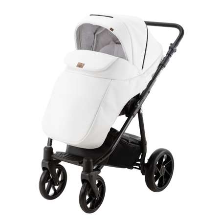 Коляска 3в1 BeBe-mobile Gusto Deluxe GU110 Белая кожа-Белая перфорированная кожа