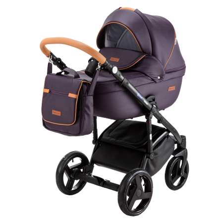 Коляска 2в1 BeBe-mobile Ravenna Deluxe V204 Сливовая кожа+Карамельная кожаная отделка