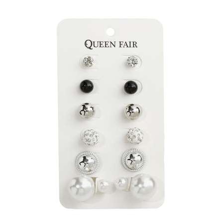 Пусеты 6 пар Queen fair