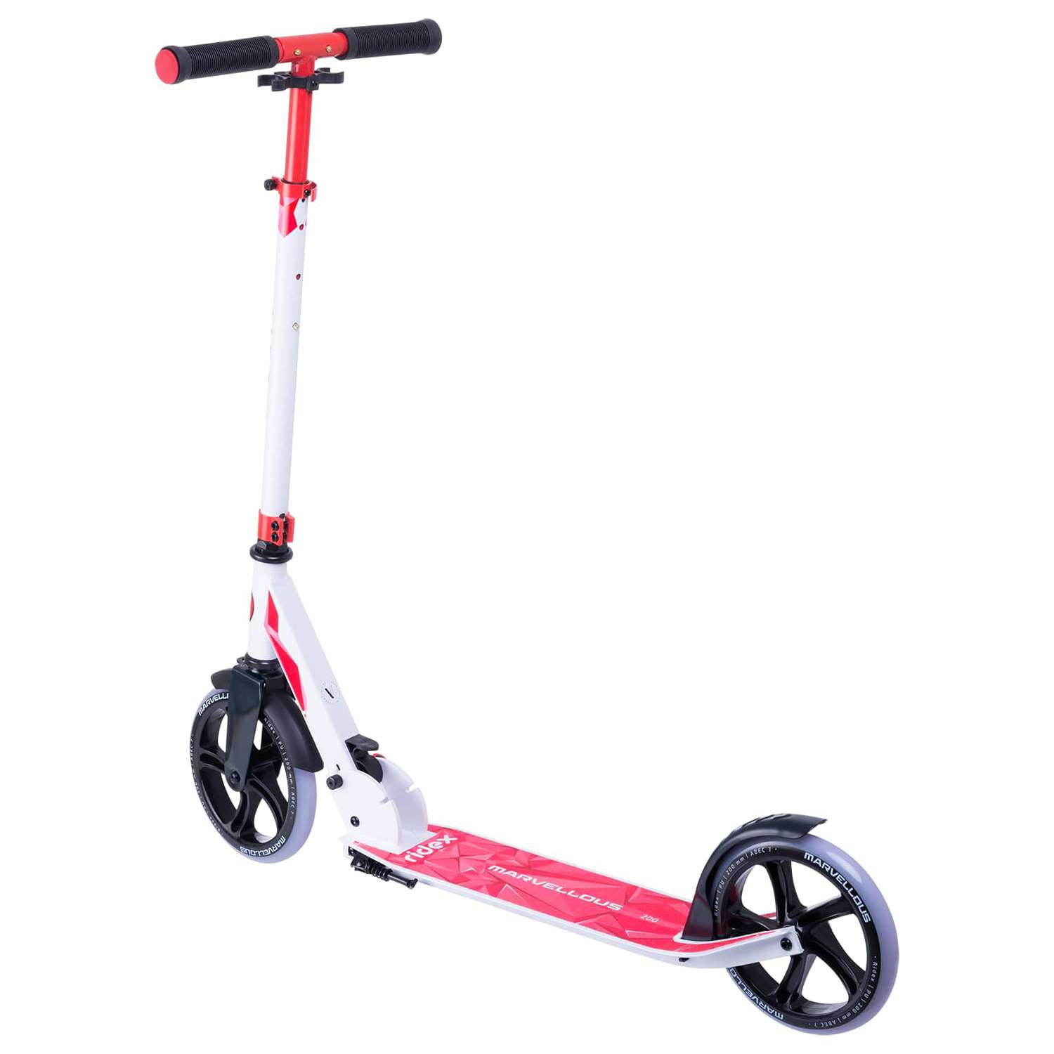 Самокат RIDEX двухколесный Scooter 2 wheels Marvellous 200 white/red - фото 2