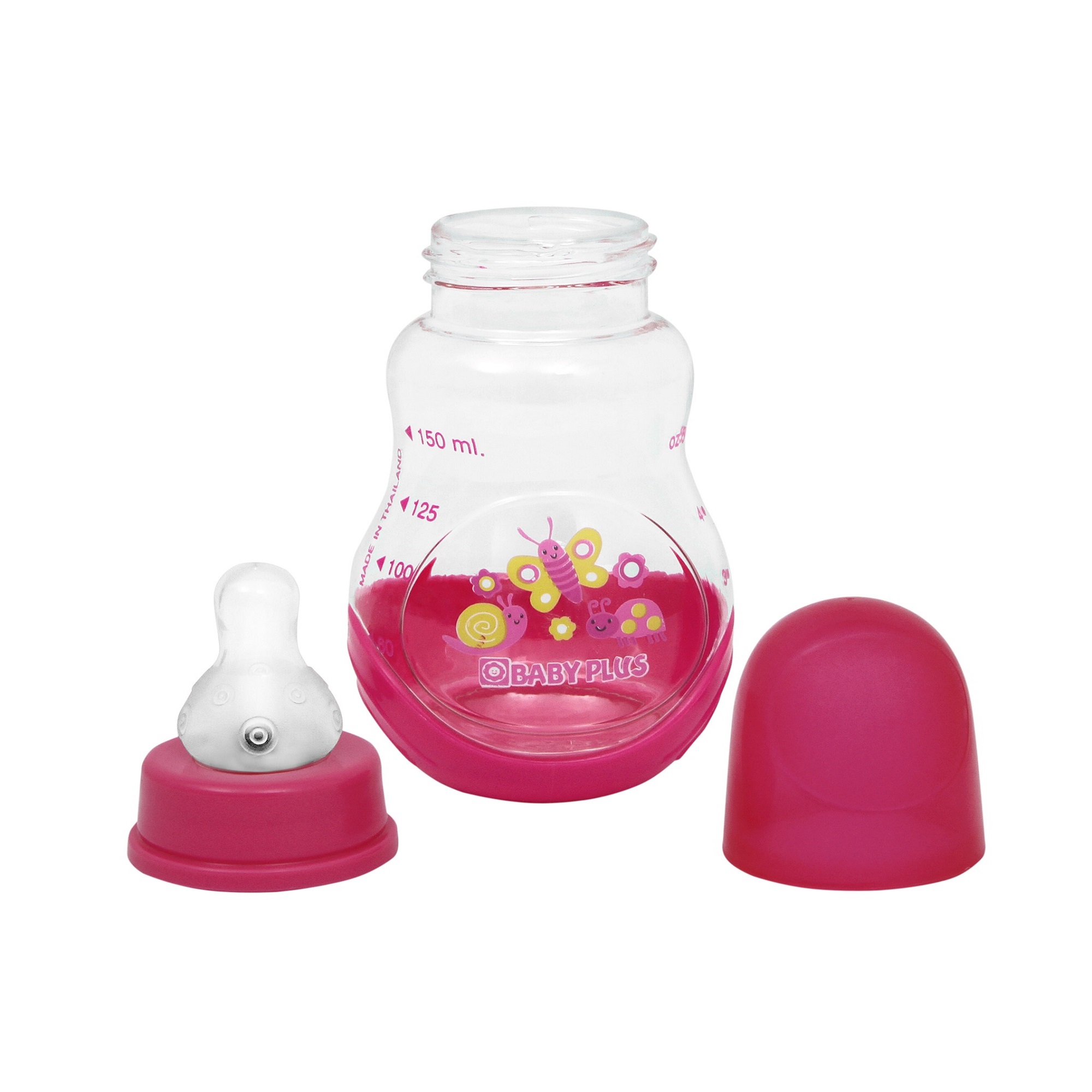 Бутылочка для кормления Baby Plus с соской BP5073-C 125 мл розовая - фото 1