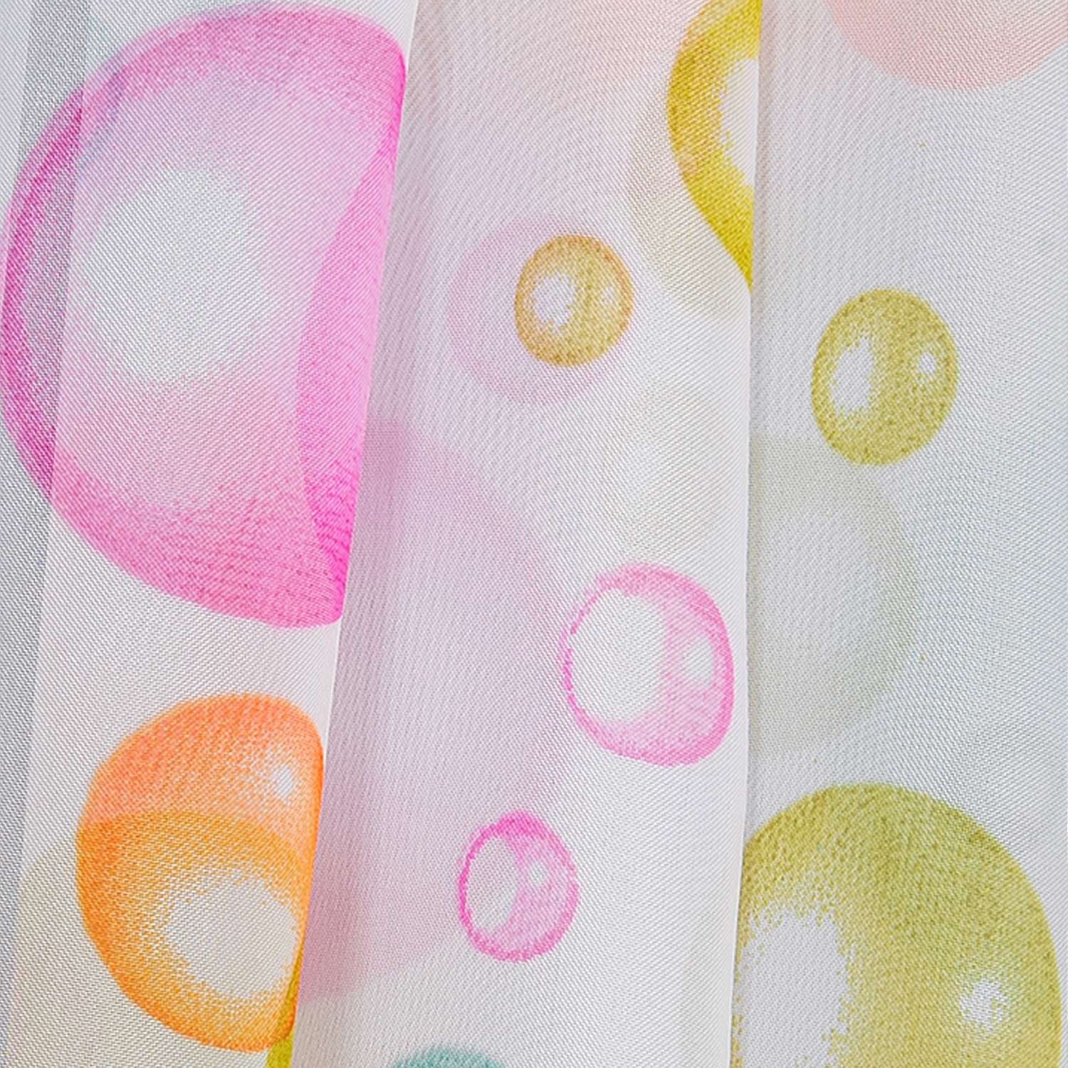 Тюль ТД Текстиль вуаль Бабл 300х270 белая розовые шары - фото 3