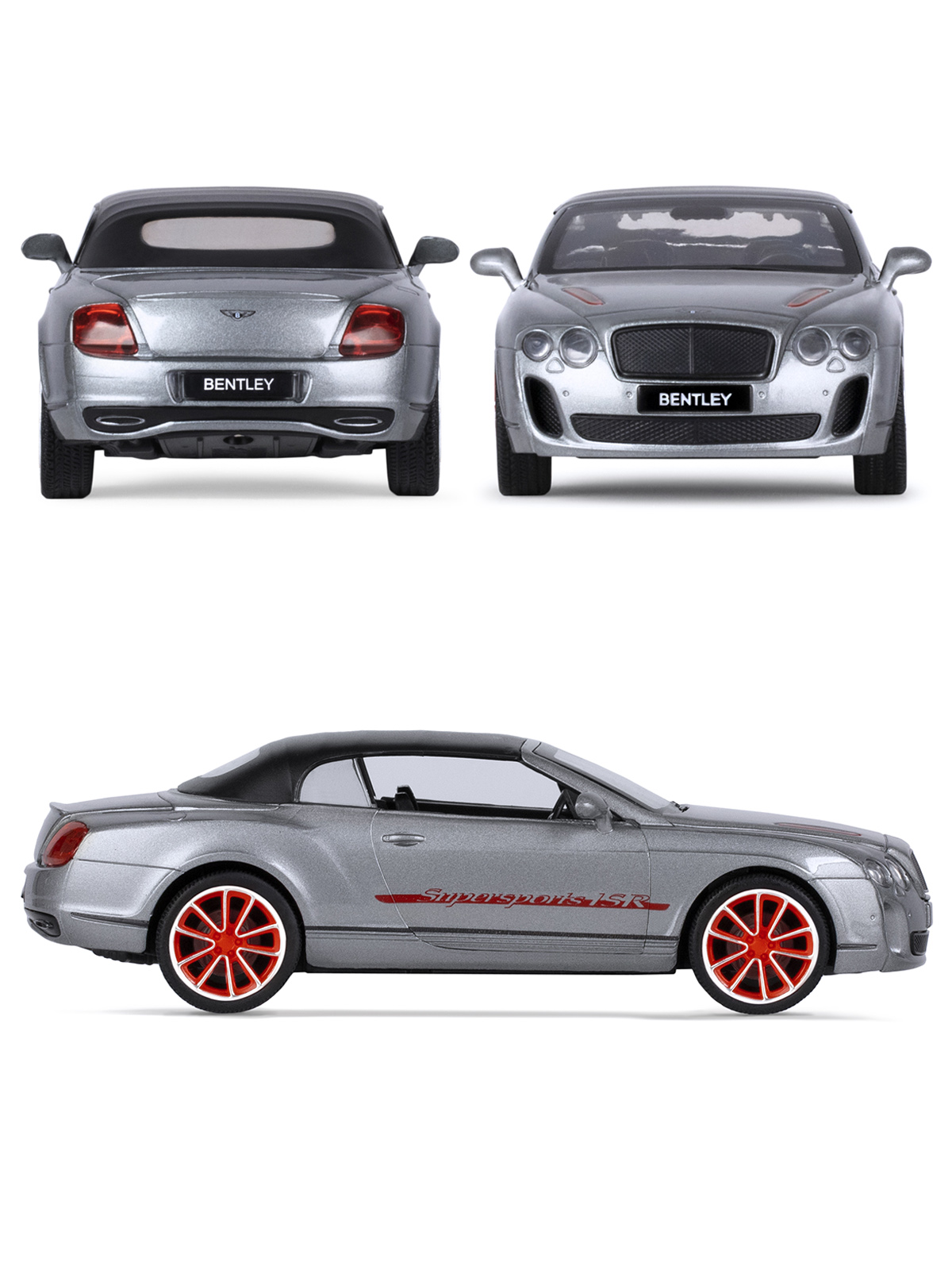 Автомобиль АВТОпанорама Bentley 1:32 инерционный серебряный JB1251397 - фото 5