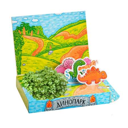 Набор для выращивания Happy Plant Вырасти сам микрозелень Живая открытка Динопарк