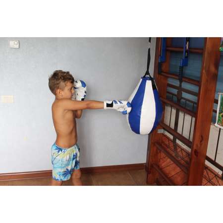 Боксерская груша Харламов-Спорт Детская вес 5 кг сине-белая