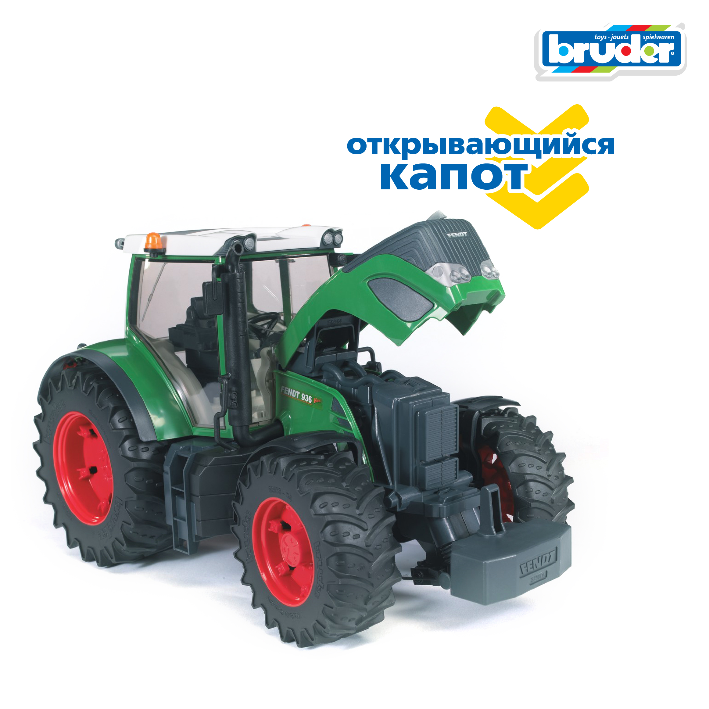 Трактор Bruder Fendt 936 Vario без механизмов зеленый 03-040 - фото 3