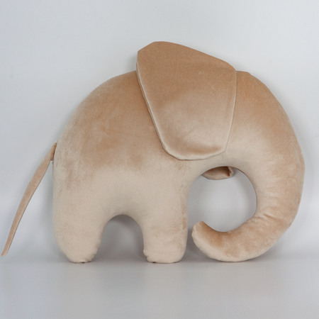 Подушка декоративная BOGACHO Слон из бежевого велюра